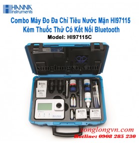 Combo Máy Đo Đa Chỉ Tiêu Nước Mặn HI97115 Kèm Thuốc Thử Có Kết Nối Bluetooth HI97115C Hanna