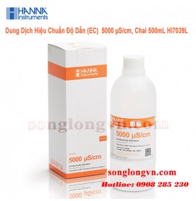 Dung Dịch Hiệu Chuẩn Độ Dẫn (EC) 5000 µS/cm, Chai 500mL HI7039L Hanna