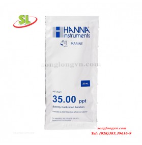 Dung Dịch Hiệu Chuẩn Độ Mặn NaCl 35.00 g/L (ppt), Hộp 25 gói 20mL HI70024P Hanna
