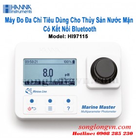 Máy Đo Đa Chỉ Tiêu Dùng Cho Thủy Sản Nước Mặn Có Kết Nối Bluetooth HI97115 Hanna